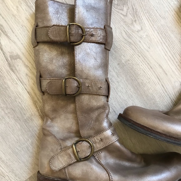 Fiorentini + Baker Shoes - HOST PICK Fiorentini Baker Silver Leather Boots  Size 37.5=Size 7.5 US